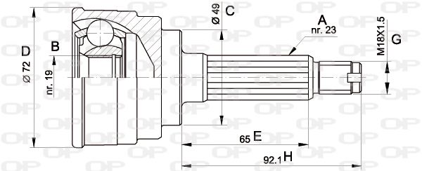 OPEN PARTS Шарнирный комплект, приводной вал CVJ5112.10